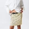 Low Rise Midi Skirt – Light Yellow – Dots