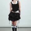 Low Rise Mini Cloud Skirt – Off-Black