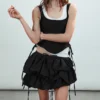 Low Rise Mini Cloud Skirt – Off-Black