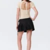 Low Rise Pleated Mini Wrap Skirt – Black