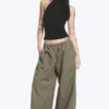 Low Rise Pull-On Ripstop Trousers – Dusty Green Khaki