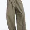 Low Rise Pull-On Ripstop Trousers – Dusty Green Khaki