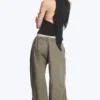 Low Rise Pull-On Ripstop Trousers – Dusty Green Khaki