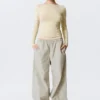 Low Rise Pull-On Ripstop Trousers – Light Dusty Mole