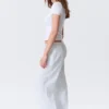 Low-Rise Relaxed Pull-On Trousers – White – Blue Stripes