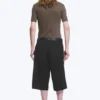 Low Rise Relaxed Suiting Shorts – Black