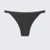 Low Rise Ribbed Brazilian Bikini Bottoms – Dark Grey