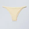 Low Rise Ribbed Brazilian Bikini Bottoms – Light Yellow