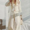 Low Rise Ruched Drawstring Trousers – Off-White
