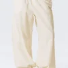 Low Rise Ruched Drawstring Trousers – Off-White
