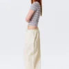 Low Rise Ruched Drawstring Trousers – Off-White