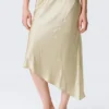 Low Rise Satin Midi Skirt – Light Dusty Beige