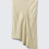 Low Rise Satin Midi Skirt – Light Dusty Beige