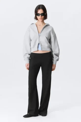 Low Rise Side-Zip Suiting Trousers – Black