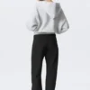 Low Rise Side-Zip Suiting Trousers – Black