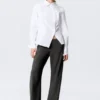 Low Rise Side-Zip Suiting Trousers – Dark Grey Melange