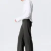 Low Rise Side-Zip Suiting Trousers – Dark Grey Melange