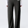 Low Rise Side-Zip Suiting Trousers – Dark Grey Melange