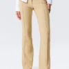 Low Rise Skinny Flared Leg Trousers – Beige