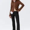 Low Rise Skinny Flared Leg Trousers – Black