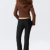 Low Rise Skinny Flared Leg Trousers – Black