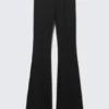 Low Rise Skinny Flared Leg Trousers – Black