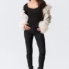 Low Rise Skinny Suiting Treggings – Black