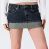Low Rise Slim Denim Mini Skirt – Blue Anthem – Medium Blue