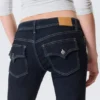 Low Rise Slim Flared Leg Jeans – Blue Rinse – Dark Blue