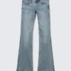 Low Rise Slim Flared Leg Jeans – Fresh Blue – Medium Blue