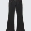 Low Rise Slim Flared Leg Jeans – Ink Black – Black
