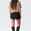 Low Rise Slim Mini Suiting Skirt – Black