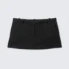 Low Rise Slim Mini Suiting Skirt – Black