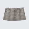 Low Rise Slim Mini Suiting Skirt – Checked White