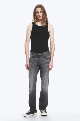 Low Rise Slim Sttraight Leg Jeans – Radio Black – Black