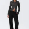 Low Rise Straight Suiting Trousers – Black
