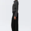 Low Rise Straight Suiting Trousers – Black