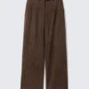 Low Rise Suiting Trousers – Brown Pinstripe