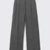 Low Rise Suiting Trousers – Pinstriped Grey Melange