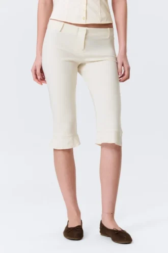 Low Rise Tailored Capri Trousers – Off-White