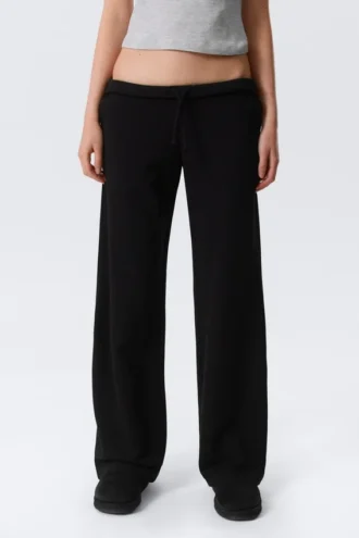 Low Rise Terry Sweatpants – Black