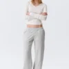 Low Rise Terry Sweatpants – Grey Melange