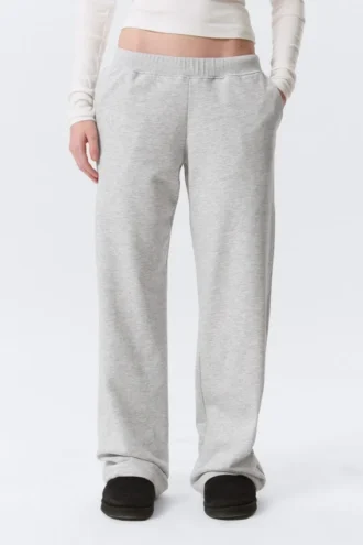 Low Rise Terry Sweatpants – Grey Melange