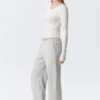 Low Rise Terry Sweatpants – Grey Melange