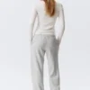 Low Rise Terry Sweatpants – Grey Melange