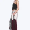 Low Rise Wide Leg Colourblock Trousers – Grey/Pink/Red