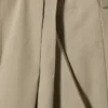 Low Rise Wide Leg Pleated Trousers – Beige