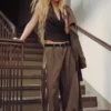 Low Rise Wide Leg Pleated Trousers – Dusty Mole