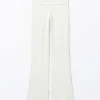 Low Waist Flared Pyjama Trousers – White