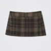 Low Waist Mini Skirt – Brown Checked